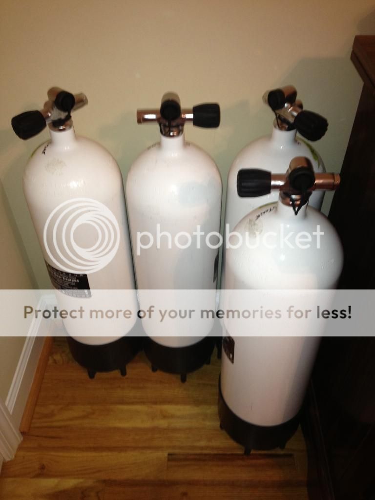 Low pressure 85 cf faber scuba tanks doubles packages ScubaBoard